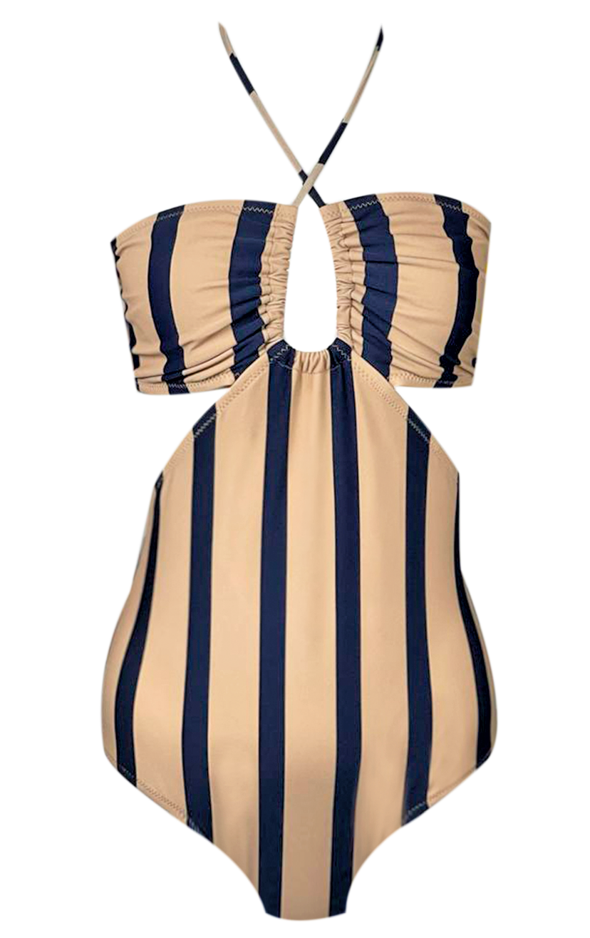 PRUA - Kids' Striped Halter Neck One-Piece Swimsuit Nessi Byrd