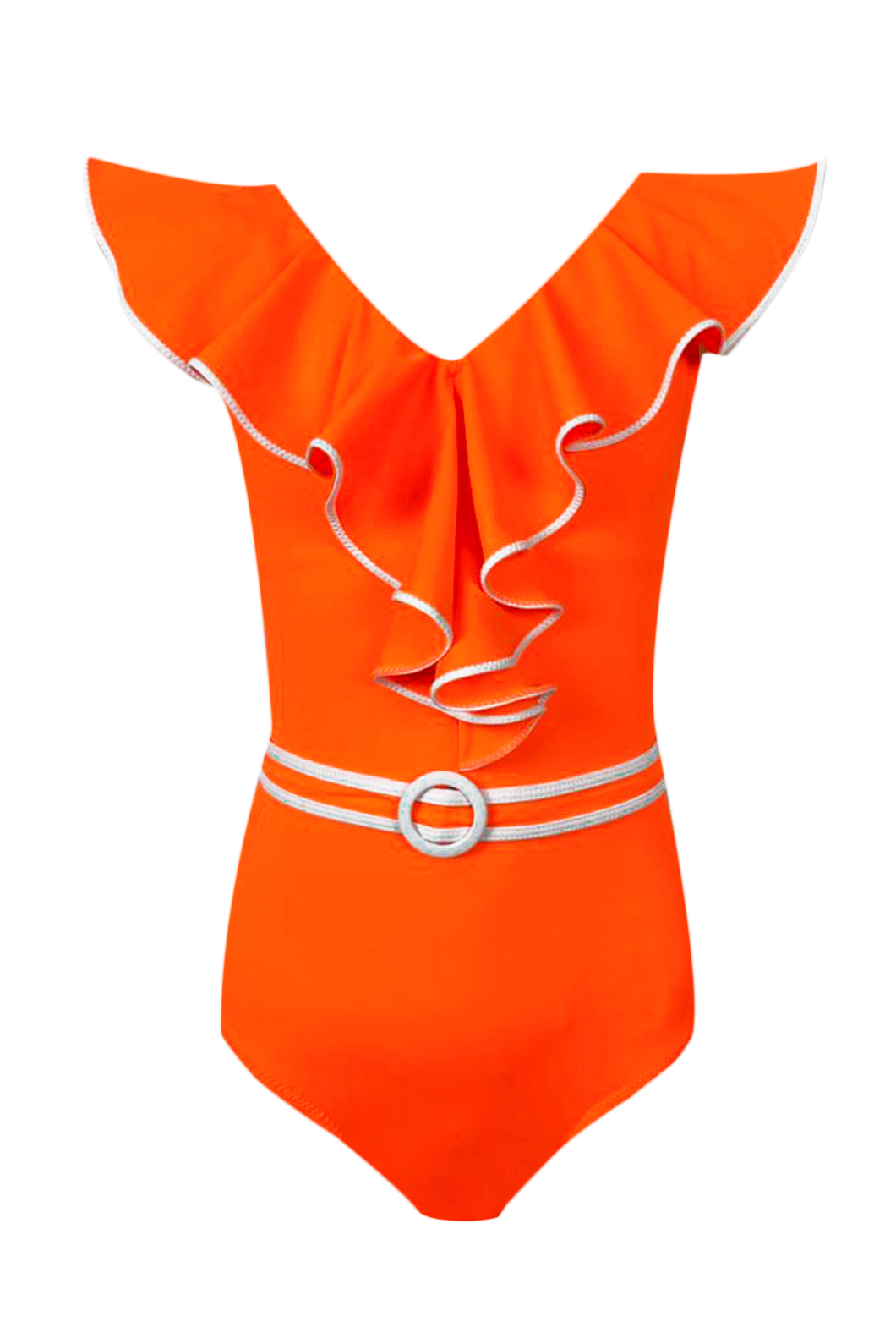 TIKA - Kids' Vibrant Orange Ruffle One-Piece Swimsuit Nessi Byrd