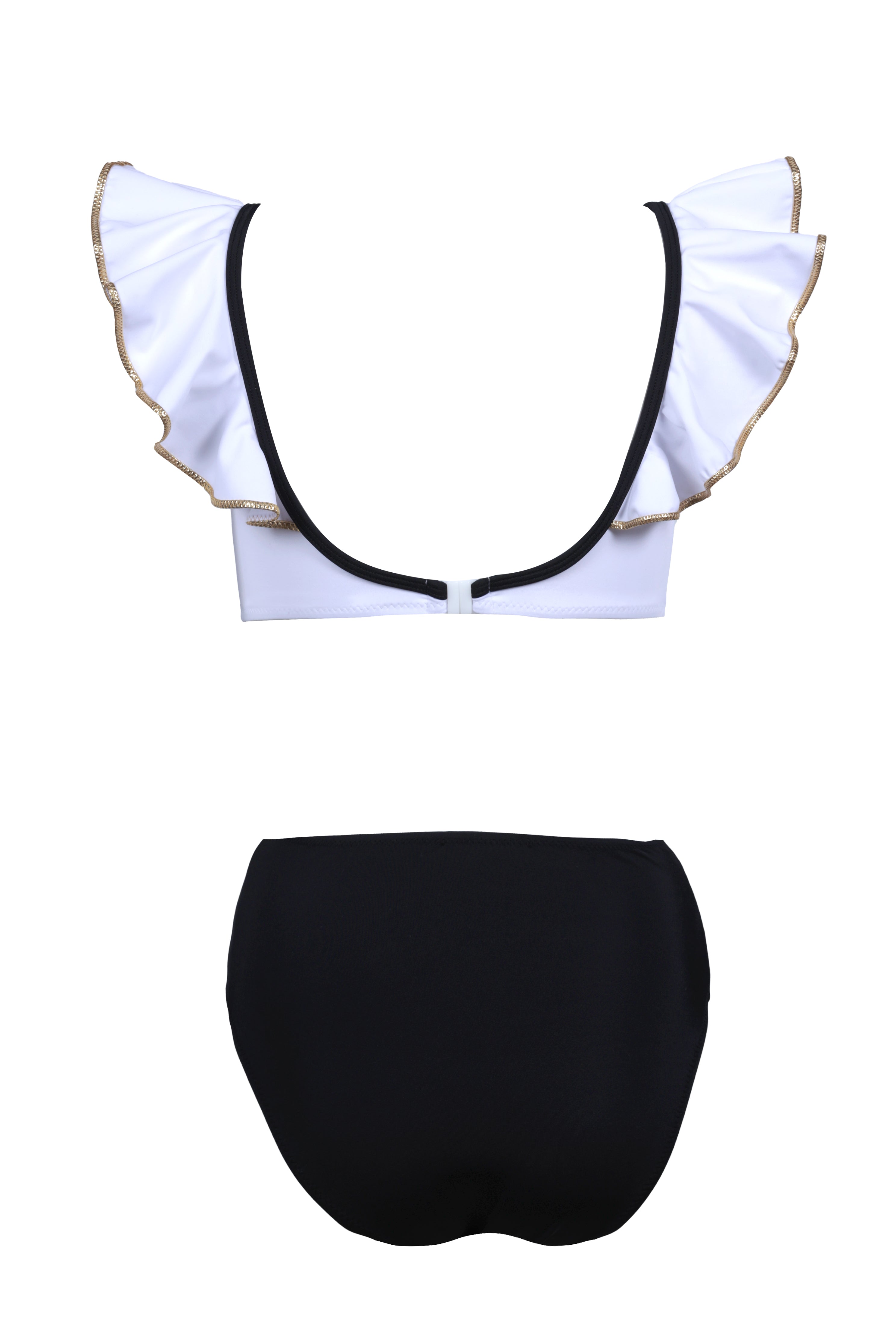 LILA Ruffle V-Neck Cut-Out Swimsuit Nessi Byrd