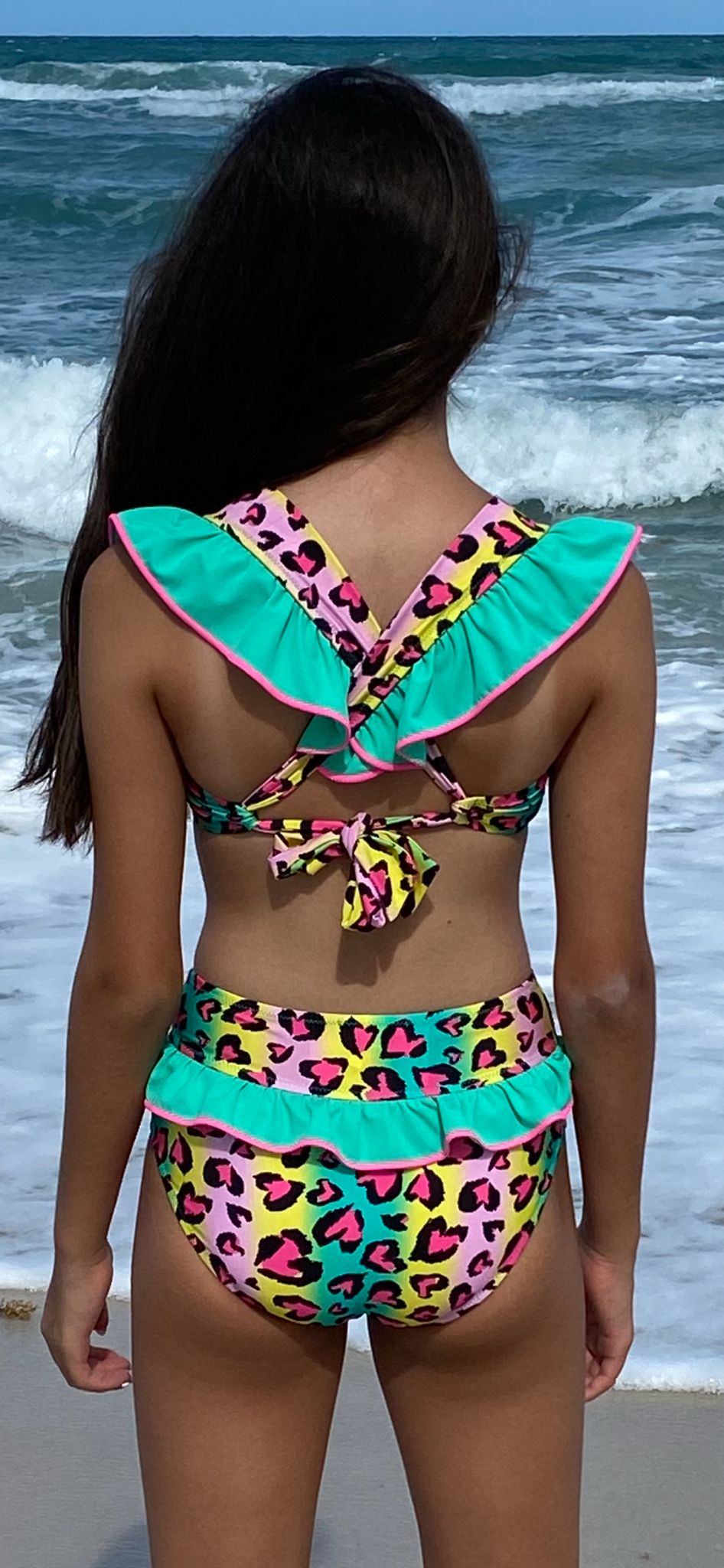 VIENNE Heart Print Sleeveless Two-Piece Swimsuit Nessi Byrd