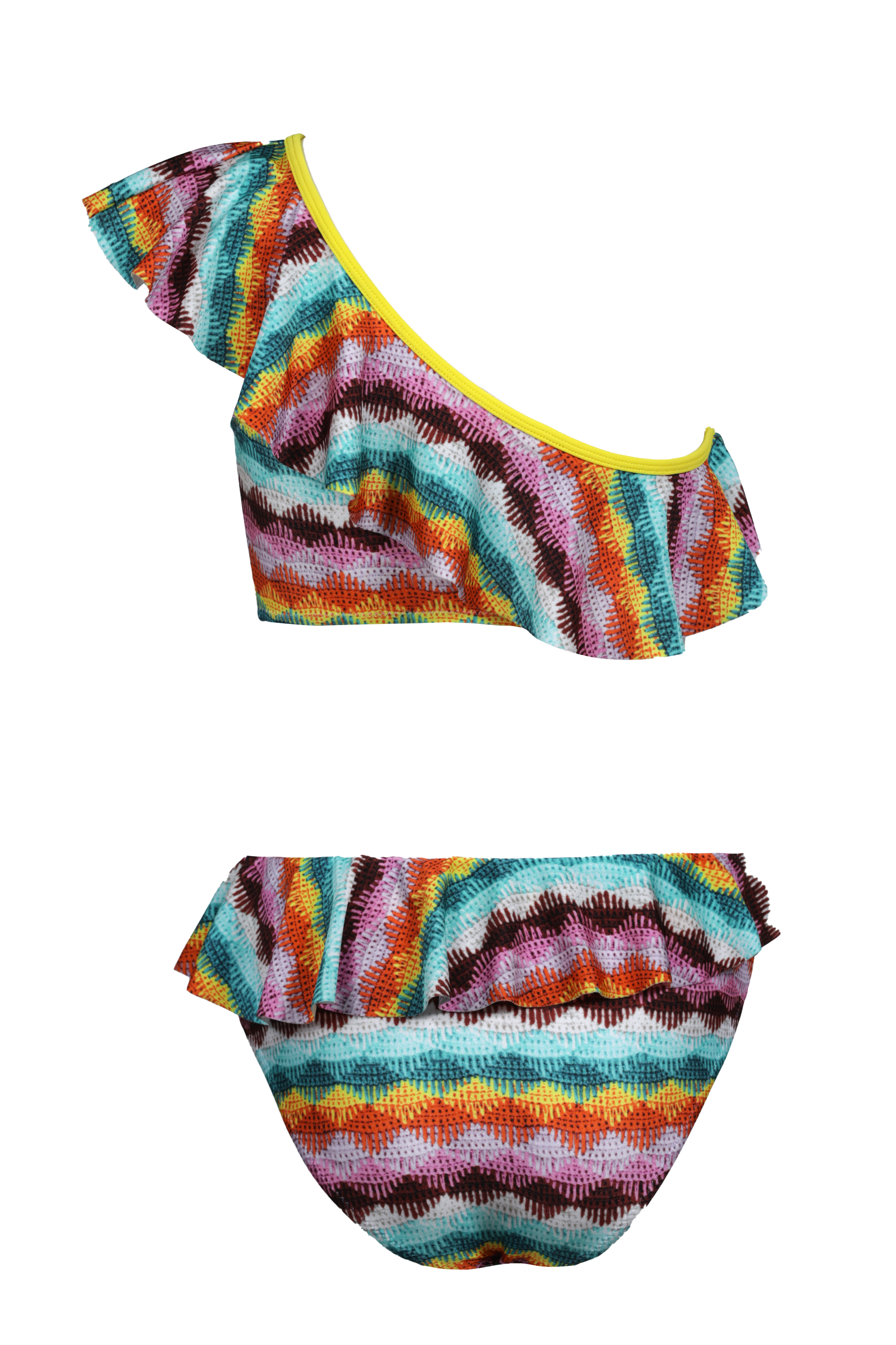 CAMELIA Ruffle One-Shoulder & Waist Cut-Out Swimsuit Nessi Byrd