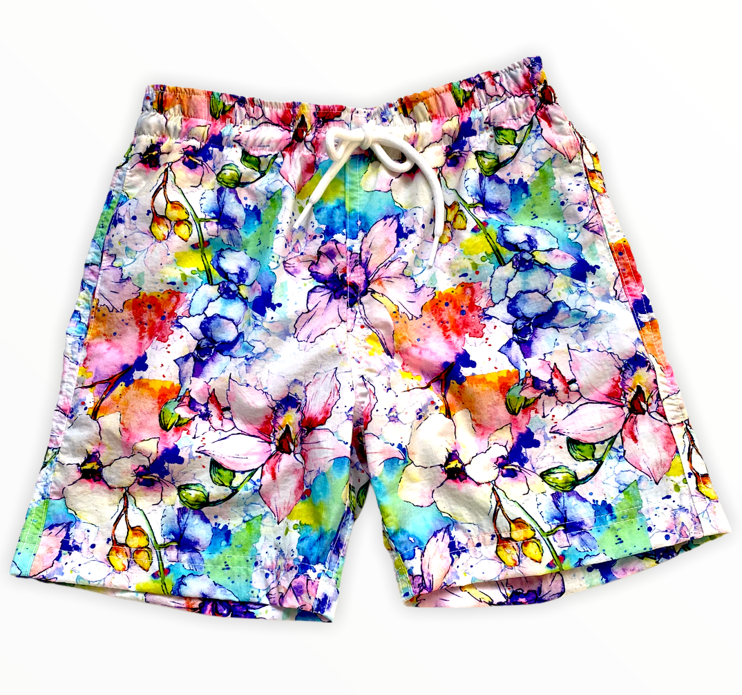 Sean Kids' Colorful Floral Print Quick-Dry Swim Trunks Nessi Byrd