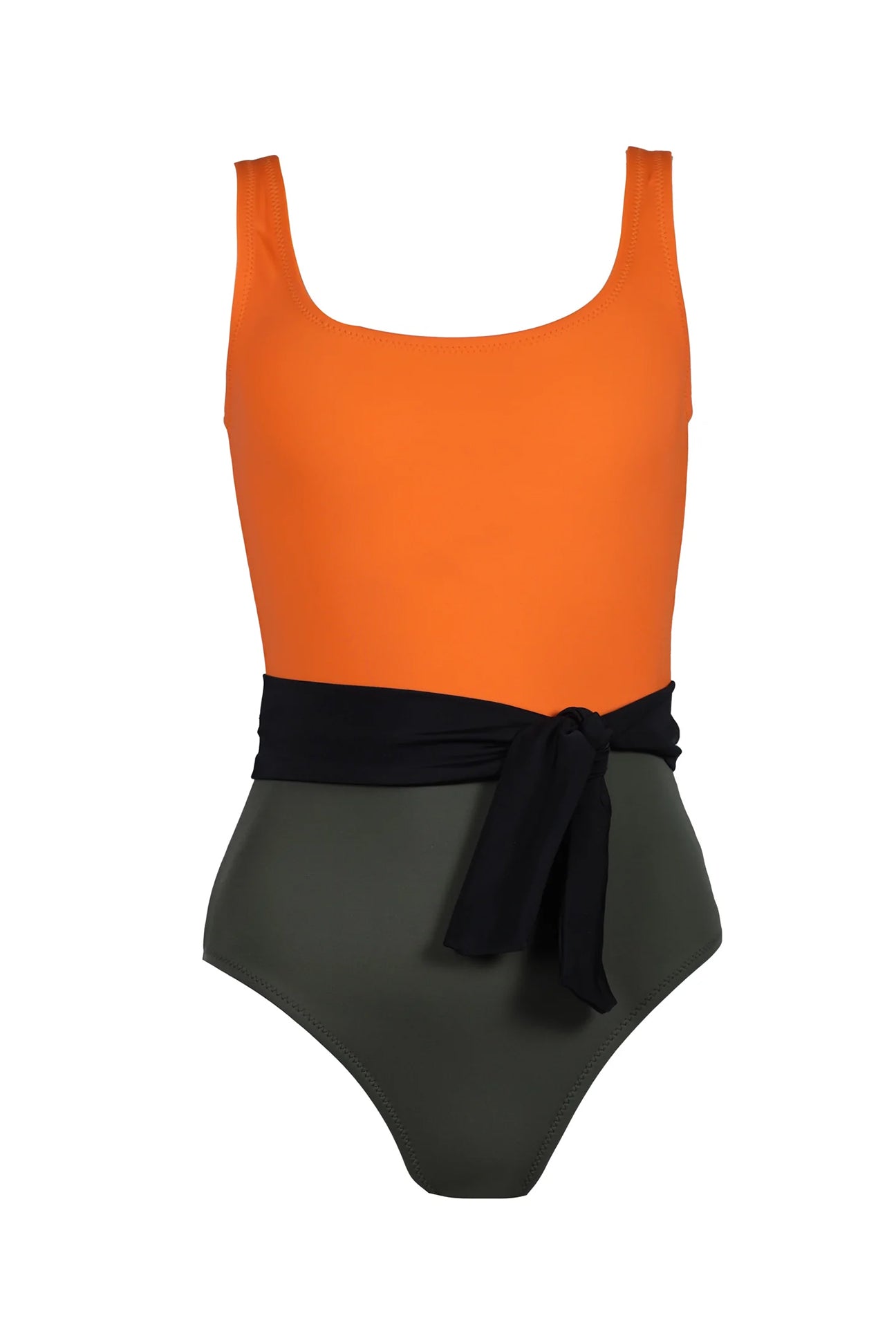VALERIA Sleeveless Scoop Neck Tie Belt Swimsuit Nessi Byrd