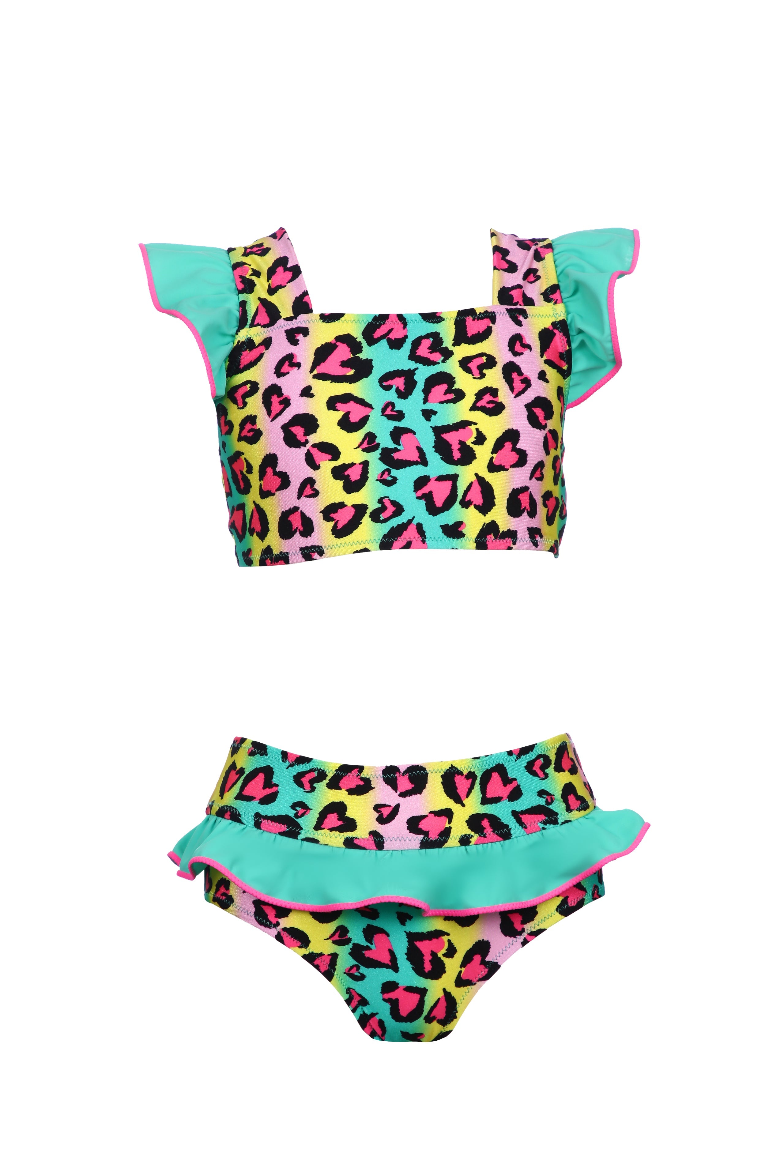 VIENNE Heart Print Sleeveless Two-Piece Swimsuit Nessi Byrd