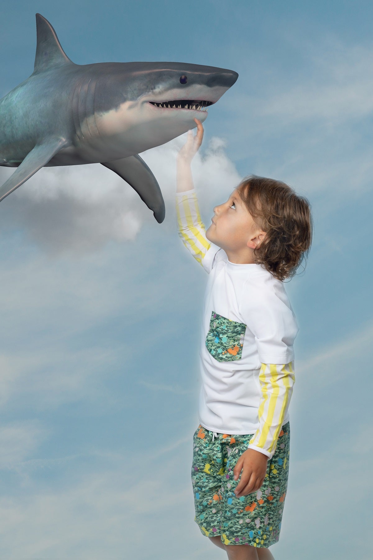 Hippo Kids' Camouflage Print Long Quick-Dry Swim Trunks Nessi Byrd