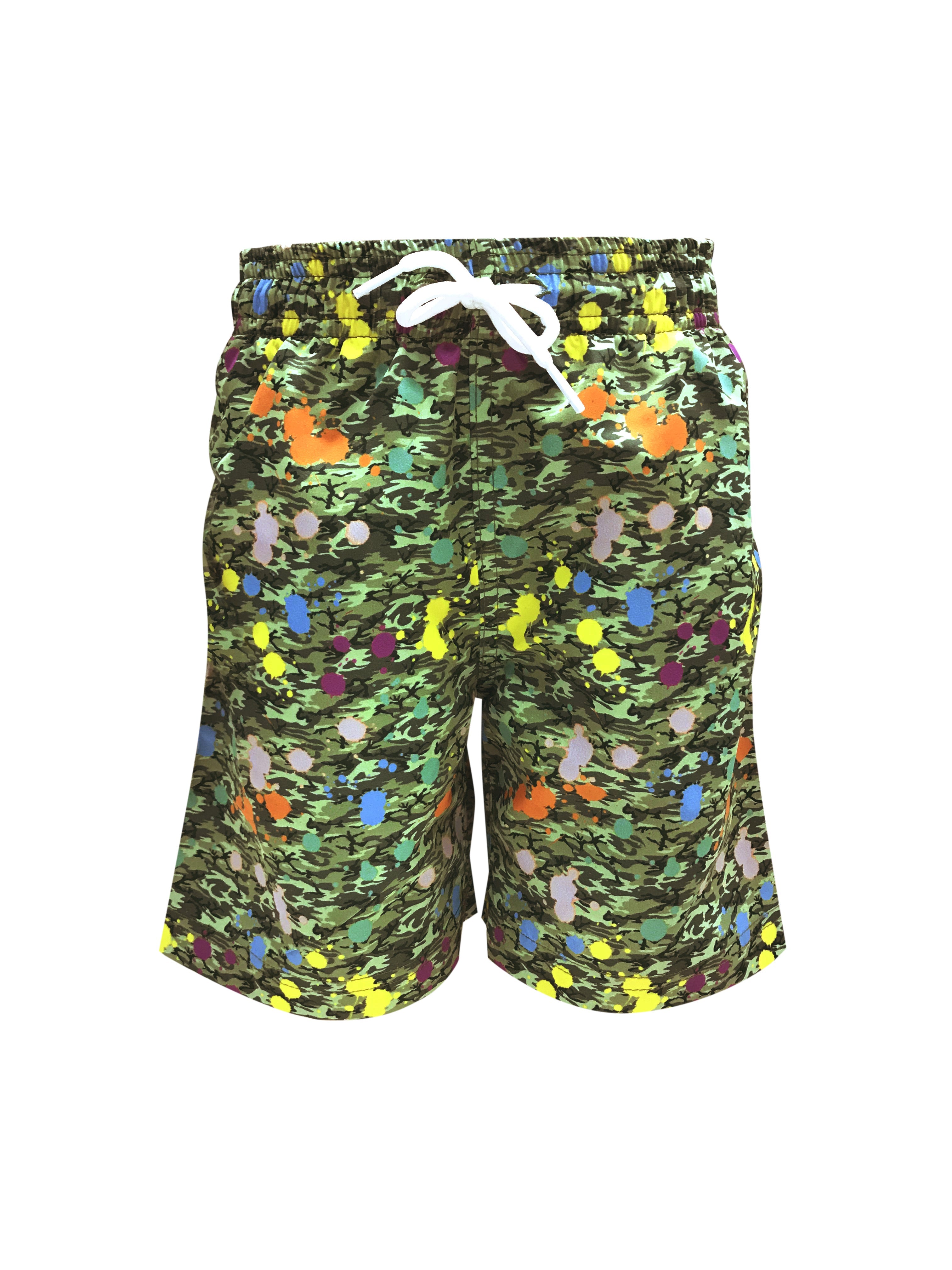 Hippo Kids' Camouflage Print Long Quick-Dry Swim Trunks Nessi Byrd