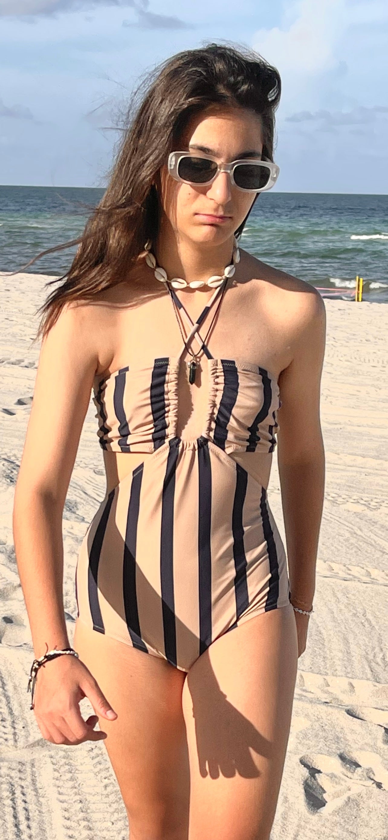 PRUA - Kids' Striped Halter Neck One-Piece Swimsuit Nessi Byrd