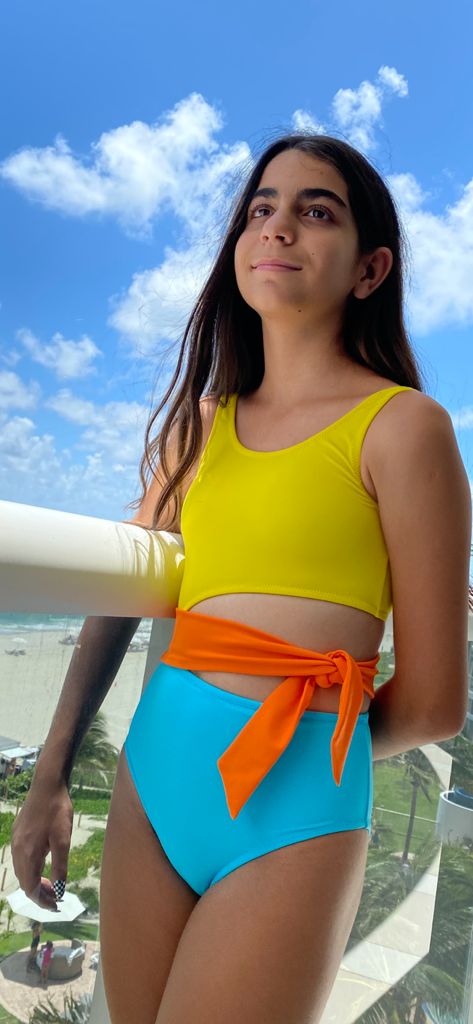 KYLIE Sleeveless Cut-Out Belted Swimsuit Nessi Byrd