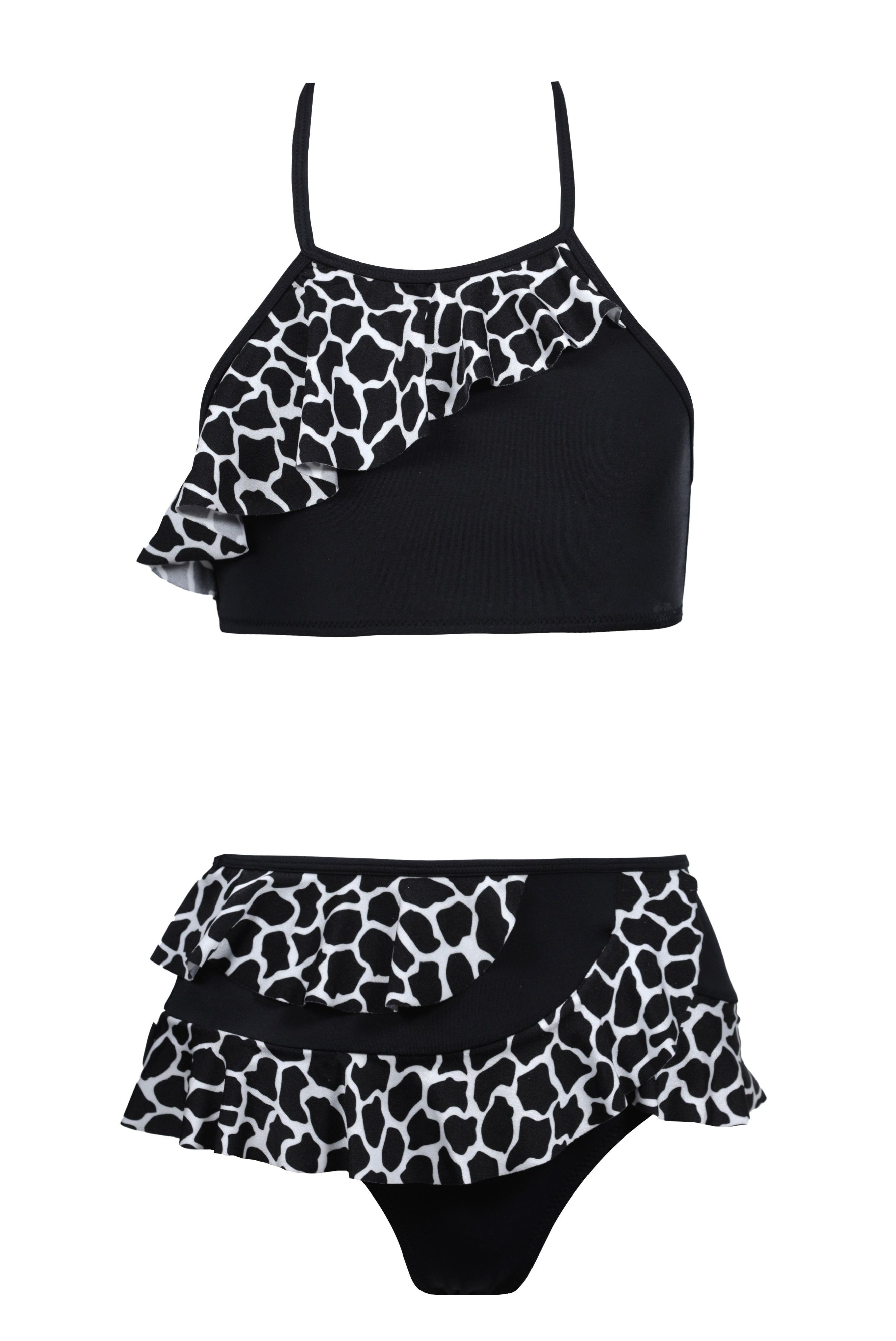 TINTO Print Halter Neck Ruffled Two-Piece Bikini Nessi Byrd