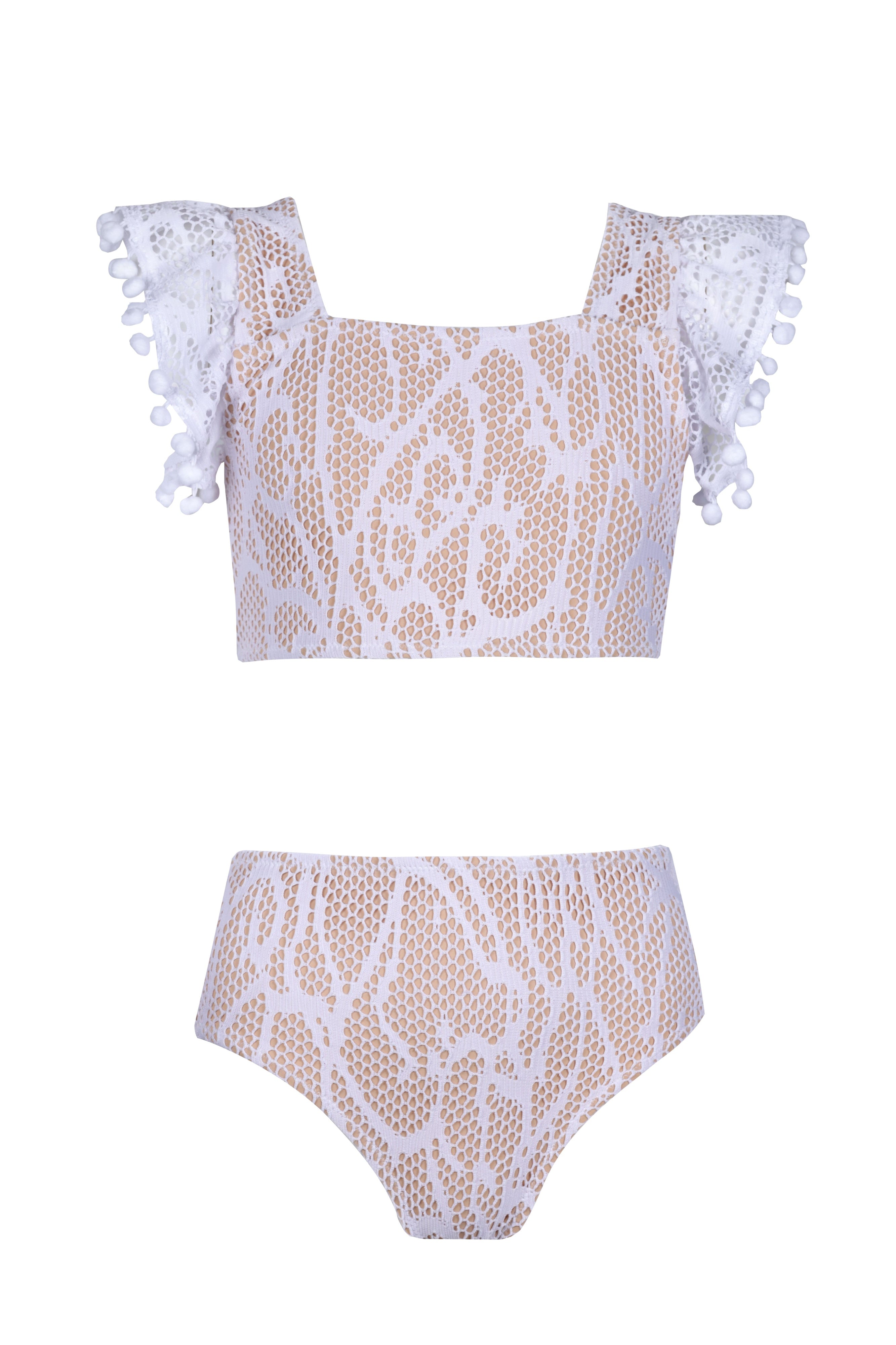 LONDON Pom-pom Detail Two-Piece Bikini Nessi Byrd