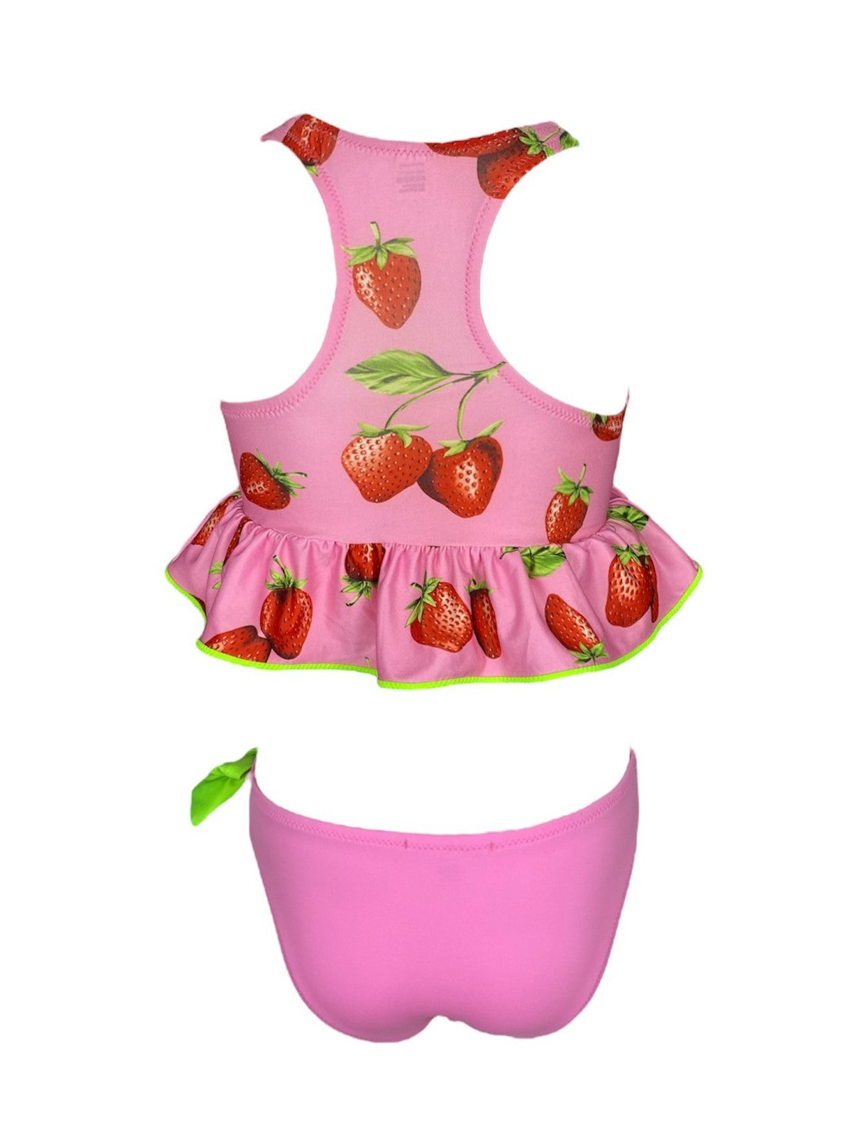 ADELE - Kids' Strawberry Print Ruffle Two-Piece Swimsuit – Nessi Byrd
