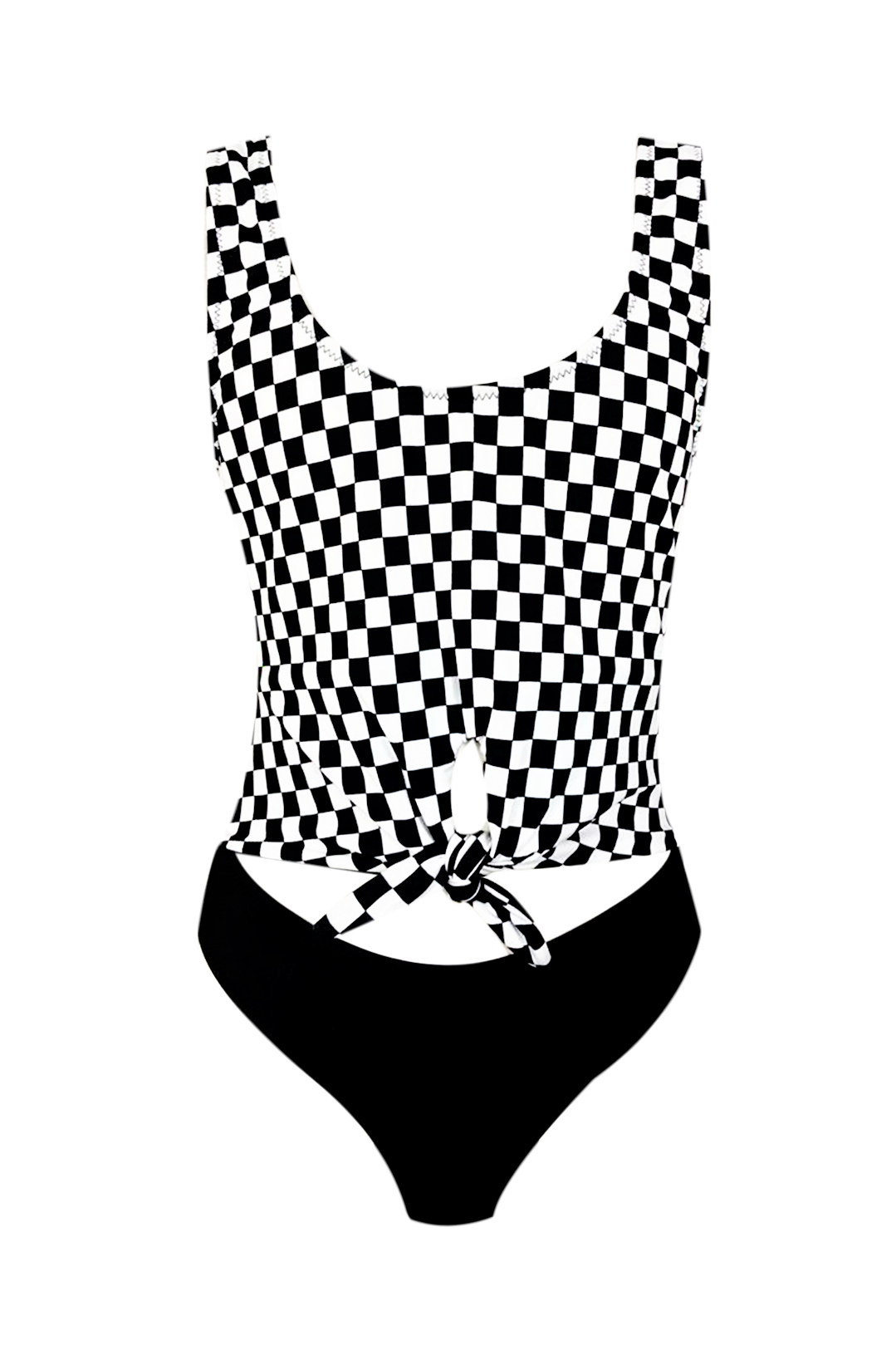 Black and white checkered swimsuit shop